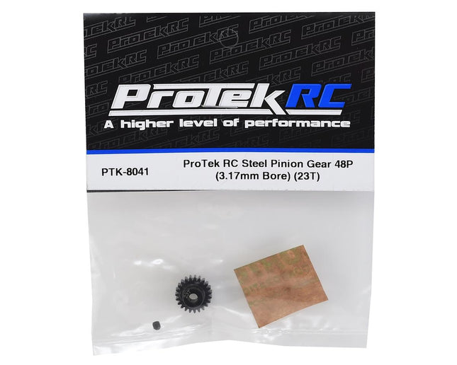 PTK-8041, ProTek RC Lightweight Steel 48P Pinion Gear (3.17mm Bore) (23T)