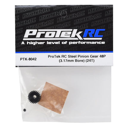 PTK-8042, ProTek RC Lightweight Steel 48P Pinion Gear (3.17mm Bore) (24T)