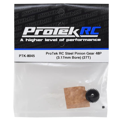 PTK-8045, ProTek RC Lightweight Steel 48P Pinion Gear (3.17mm Bore) (27T)