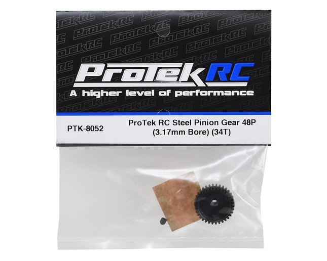 PTK-8052, ProTek RC Lightweight Steel 48P Pinion Gear (3.17mm Bore) (34T)