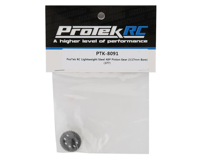 PTK-8091, ProTek RC Lightweight Steel 48P Pinion Gear (3.17mm Bore) (37T)