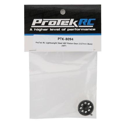 PTK-8094, ProTek RC Lightweight Steel 48P Pinion Gear (3.17mm Bore) (40T)