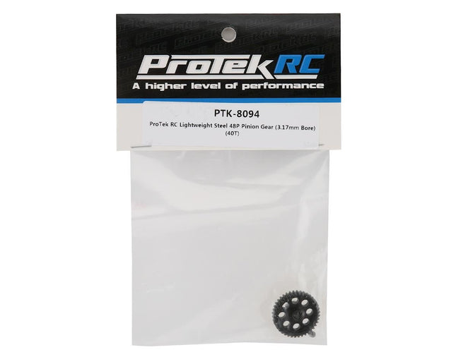 PTK-8094, ProTek RC Lightweight Steel 48P Pinion Gear (3.17mm Bore) (40T)