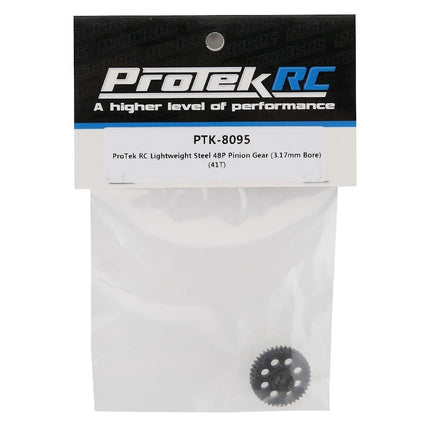 PTK-8095, ProTek RC Lightweight Steel 48P Pinion Gear (3.17mm Bore) (41T)