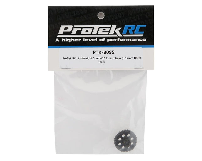 PTK-8095, ProTek RC Lightweight Steel 48P Pinion Gear (3.17mm Bore) (41T)