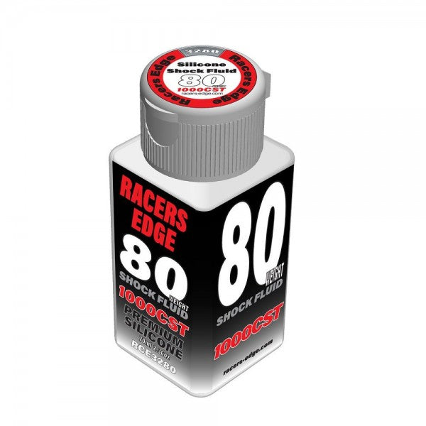 RCE3280, Racers Edge 80 Weight, 1,000cSt, 70ml 2.36oz Pure Silicone Shock Oil