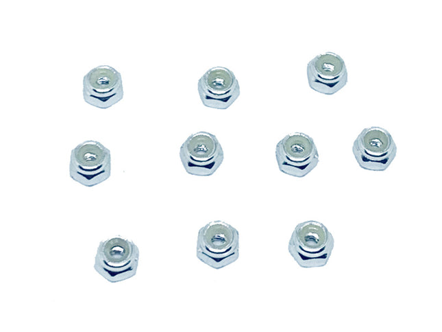 RCE3152S, Nylon Lock Nut M2 (10pcs) Silver