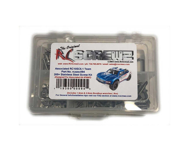 RCZASC094, RC Screwz Associated RC10SC6.1 Stainless Steel Screw Kit