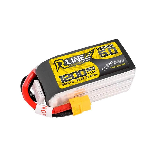 Tattu R-Line Version 5.0 22.2V 6S 1200mAh 150C LiPo Battery - XT60