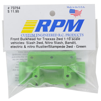 RPM73754, RPM Traxxas 2WD Front Bulkhead (Green)