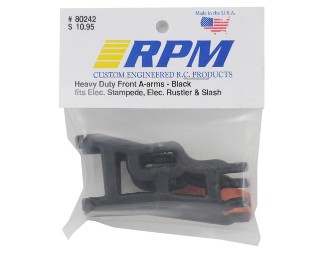 RPM80242, RPM Front A-Arms (Black) (Rustler, Stampede & Slash) (2)
