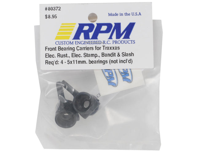 RPM80372, RPM Front Bearing Carrier Set (Black) (2) (Slash, Bandit, Rustler, Stampede)