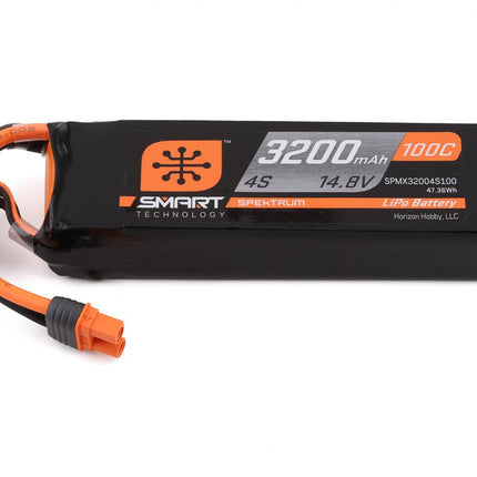SPMX32004S100, Spektrum RC 4S Smart LiPo 100C Battery Pack (14.8V/3200mAh) w/IC3 Connector