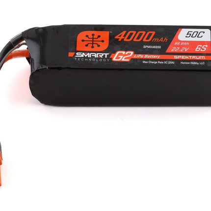 SPMX46S50, Spektrum RC 6S Smart G2 LiPo 50C Battery Pack (22.2V/4000mAh) w/IC5 Connector