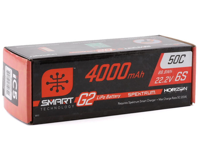 SPMX46S50, Spektrum RC 6S Smart G2 LiPo 50C Battery Pack (22.2V/4000mAh) w/IC5 Connector