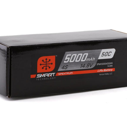 SPMX50004S50H5, Spektrum RC 4S Smart Hardcase 50C LiPo Battery w/IC5 Connector (14.8V/5000mAh)