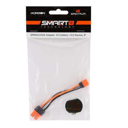 SPMXCA320, Spektrum RC 6" IC3 Battery to IC2 Device SMART Battery Adapter Cable