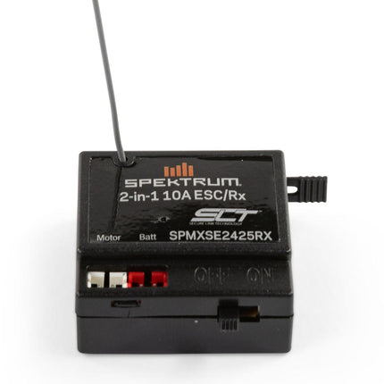 SPMXSE2425RX, Spektrum RC 10Amp Brushed 2-in-1 ESC/SLT Receiver Combo