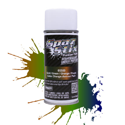 SZX05509, Spaz Stix Multi-Color Change Spray Paint (Gold/Green/Orange/Purple) (3.5oz)