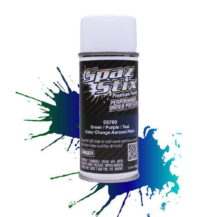SZX05709, Spaz Stix Multi-Color Change Spray Paint (Green/Purple/Teal) (3.5oz)