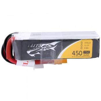 Tattu 11.1V 3S 450mAh 75C LiPo Micro Battery (Long Type) - XT30