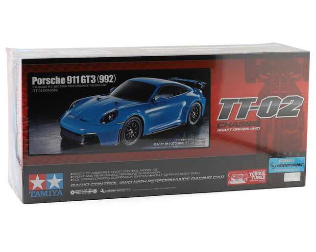 TAM58712-60A, Tamiya Porsche 911 GT3 (992) 1/10 4WD Electric Touring Car Kit (TT-02)