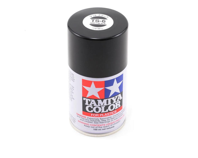 TAM85006, Tamiya TS-6 Matte Black Lacquer Spray Paint (100ml)