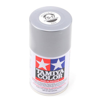TAM85017, Tamiya TS-17 Aluminum Silver Lacquer Spray Paint (100ml)
