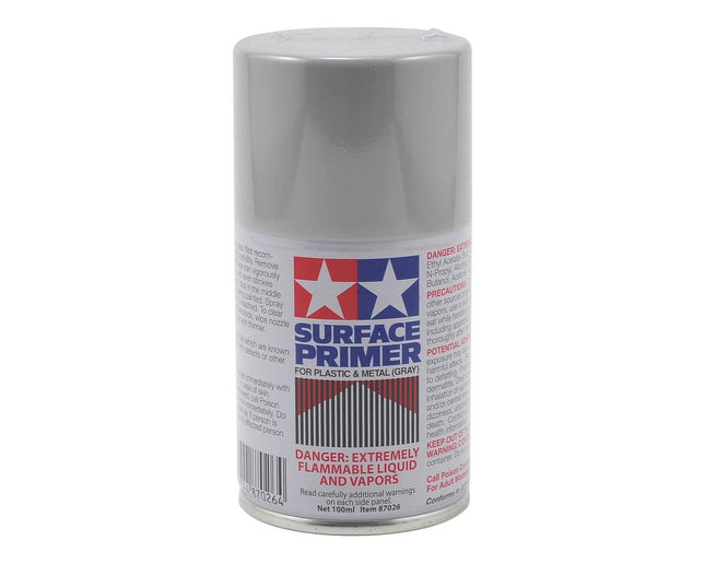 TAM87026, Tamiya Grey Surface Primer Spray Paint (100ml)