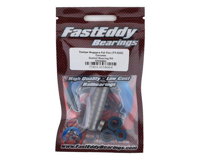 TFE5901, FastEddy Tamiya Buggyra Fat Fox Ceramic Rubber Sealed Bearing Kit (TT-01E)