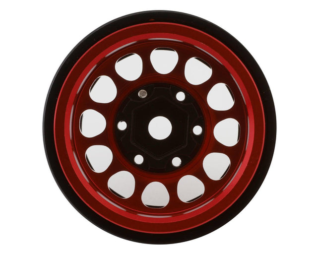 TLHTSCX24-246, Treal Hobby Type I 1.0" Classic 12-Spoke Beadlock Wheels (Red) (4) (27.2g)