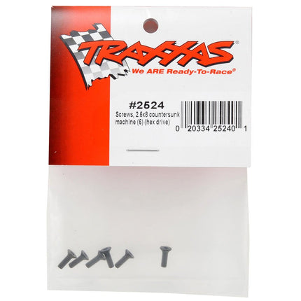 TRA2524, Traxxas 2.5X8mm Flat Head Screws (6)