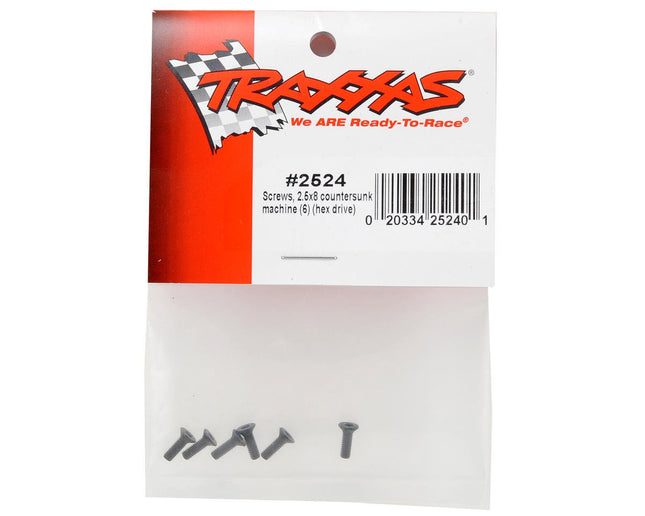 TRA2524, Traxxas 2.5X8mm Flat Head Screws (6)