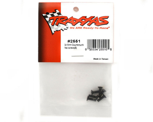 TRA2551, Traxxas 3X10mm Flat Head Screws (6)