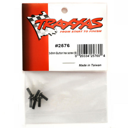 TRA2576, Traxxas 3x8mm Button Head Screw (6)