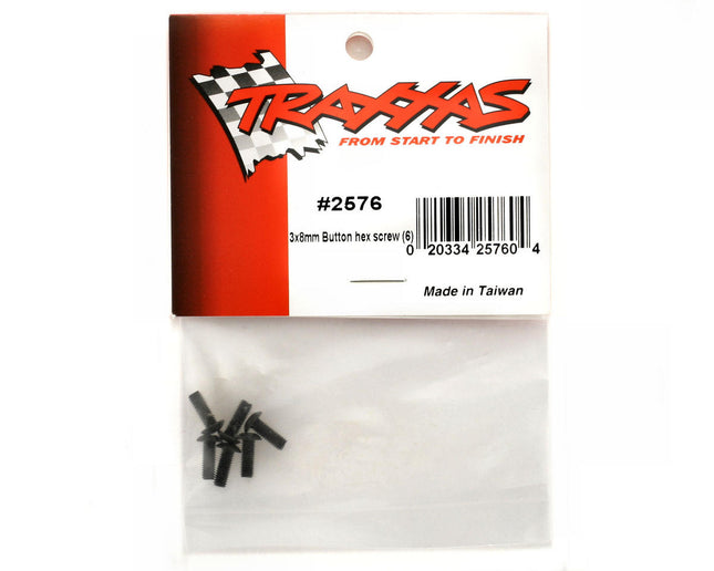 TRA2576, Traxxas 3x8mm Button Head Screw (6)