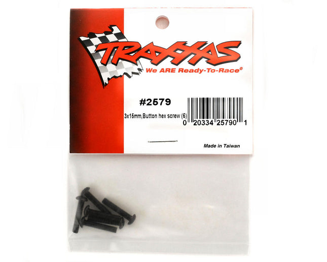 TRA2579, Traxxas 3x15mm Button Head Screws (6)