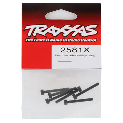 TRA2581X, Traxxas 3x25mm Cap Head Screws (6)