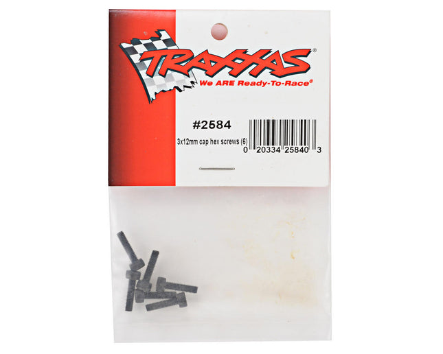 TRA2584, Traxxas 3x12mm Cap Head Screws (6)