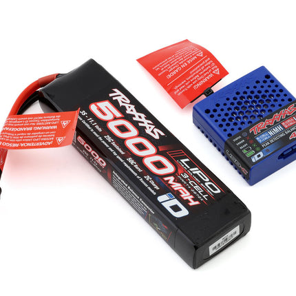 TRA2985-3S, Traxxas 3S 25C LiPo Battery (11.1V/5000mAh) Completer Pack w/Traxxas ID 4Amp USB-C Charger