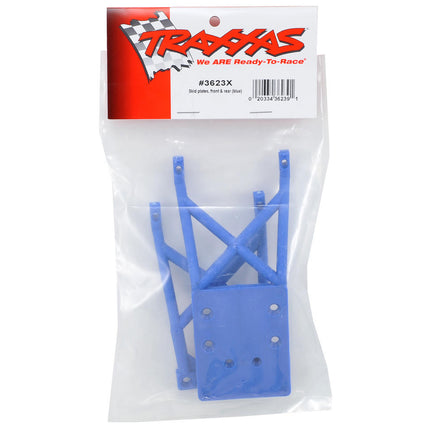 TRA3623X, SKIDPLATE F/R STAMPEDE BLUE