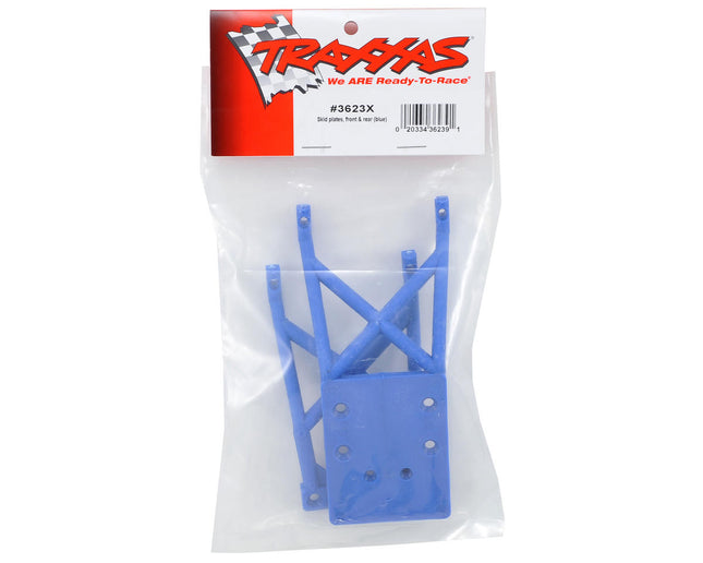 TRA3623X, SKIDPLATE F/R STAMPEDE BLUE