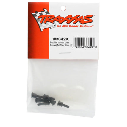 TRA3642X, Traxxas 3x12mm Shoulder Screws (Ultra Shocks) (6)