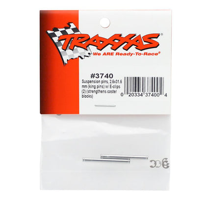 TRA3740, Traxxas Suspension King Pins w/ E-Clips (2)