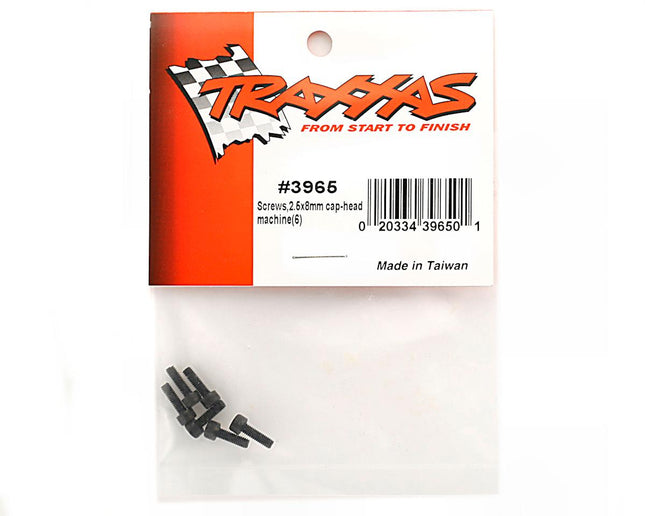 TRA3965, Traxxas 2.5x8mm Cap Head Machine Screws (6)