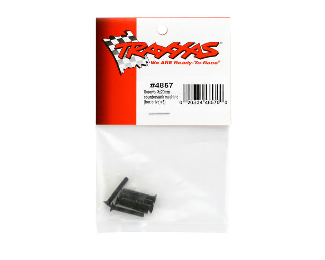 TRA4857, Traxxas 3x20mm Flat Head Hex Screw (6)