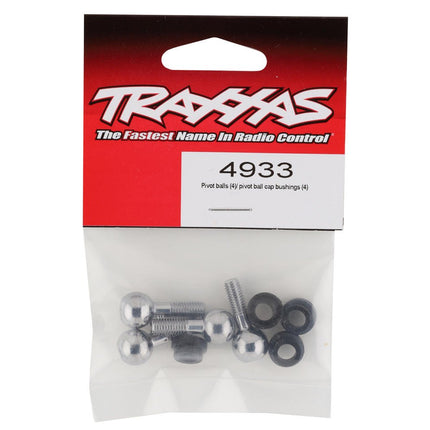 TRA4933, Traxxas Pivot balls (4)/ pivot ball cap bushings (4)