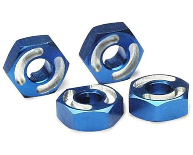 TRA4954X, Traxxas Aluminum Hex Wheel Hubs w/2.5x12mm Axle Pins (Blue) (2)