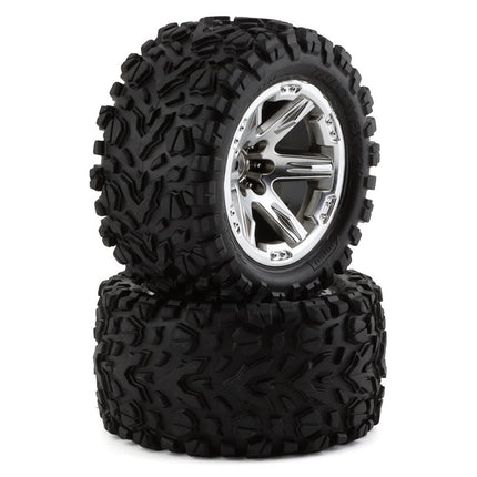 TRA6773R, Traxxas Talon EXT 2.8" Pre-Mounted Tires w/RXT Wheels (2) (Chrome)