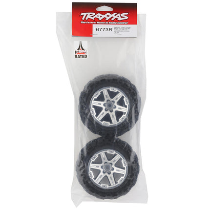 TRA6773R, Traxxas Talon EXT 2.8" Pre-Mounted Tires w/RXT Wheels (2) (Chrome)